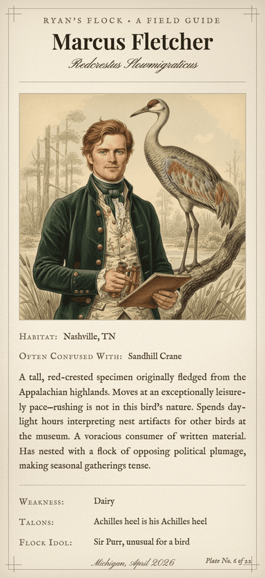 A Birds of America field guide card